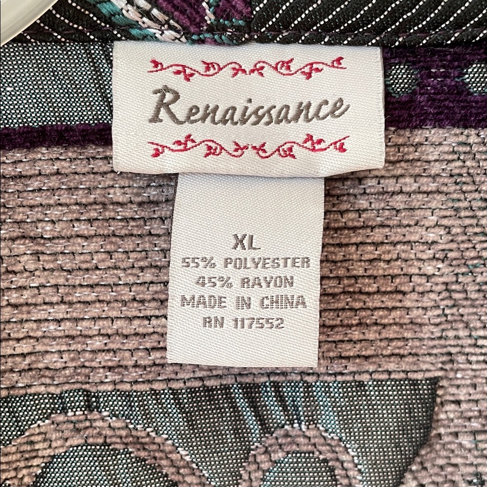 Elegant Multicolor Tapestry Patchwork Zip Up Jack… - image 2